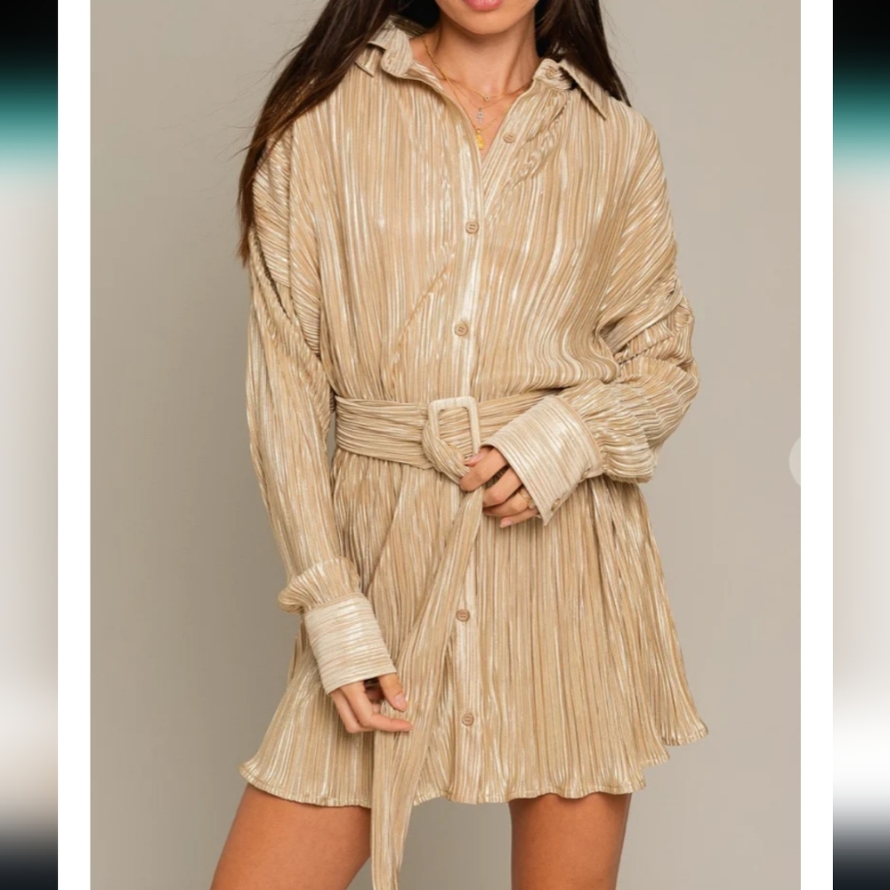 GOLDEN HOUR PLEATED DRESS never worn!!! Le Lis XS